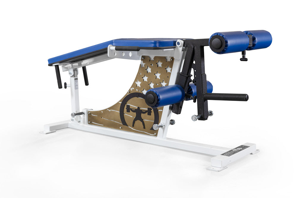 elitefts Signature Leg Ext/Curl - Plate Loaded with Adjustable Main Pad & Logo Panel